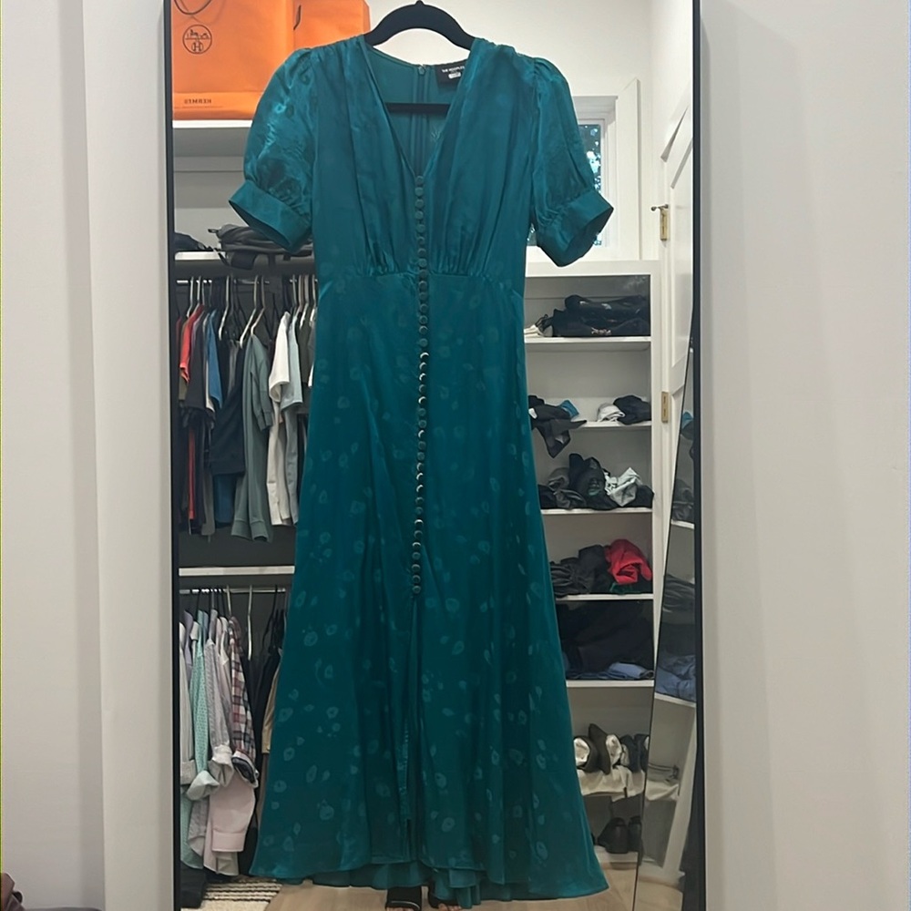 Kooples Turquoise Silk Buttoned Dress